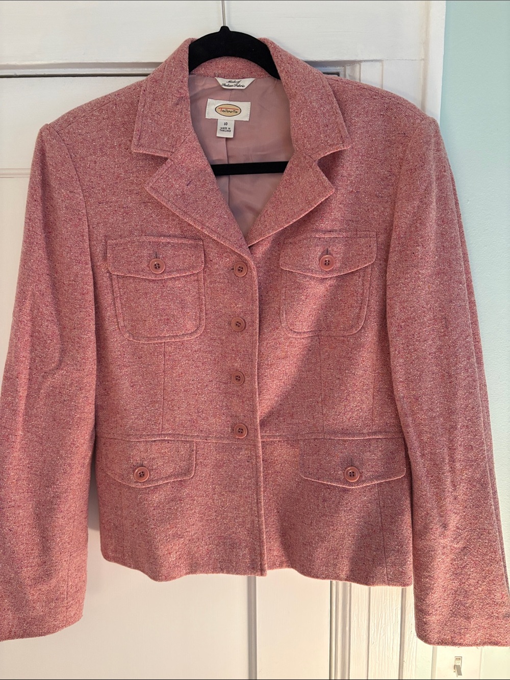 Talbots Pink Tweed Blazer Jacket